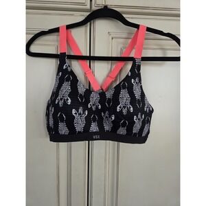 Victoria's Secret Vsx Adjustable Mesh Sports Bra Women's 36b Zebra Keyhole Back